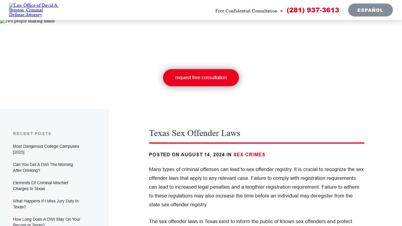 Texas Sex Offender Laws and FAQ's Updated for 2026